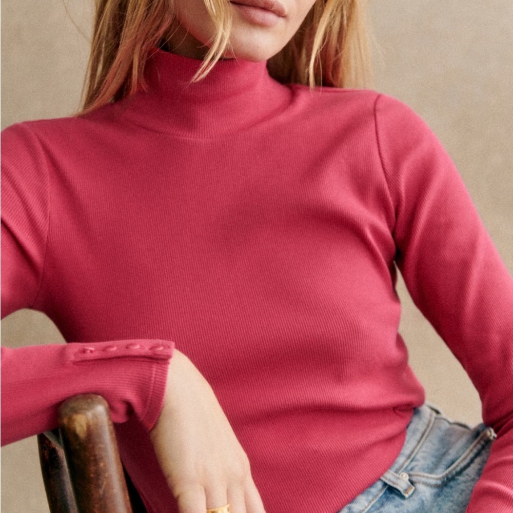 Sézane Pop Pink Felix Jumper - Organic Cotton